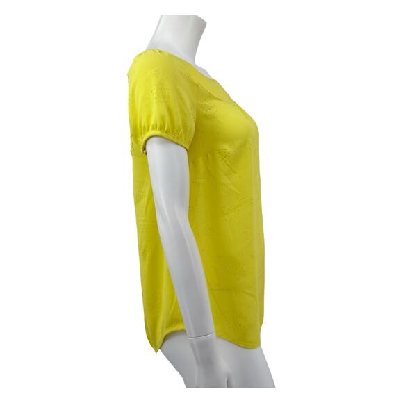 Vanessa Virginia Anthropologie Top Women 2 Fieldbloom Butter Yellow Peasant Boho - Picture 3 of 8